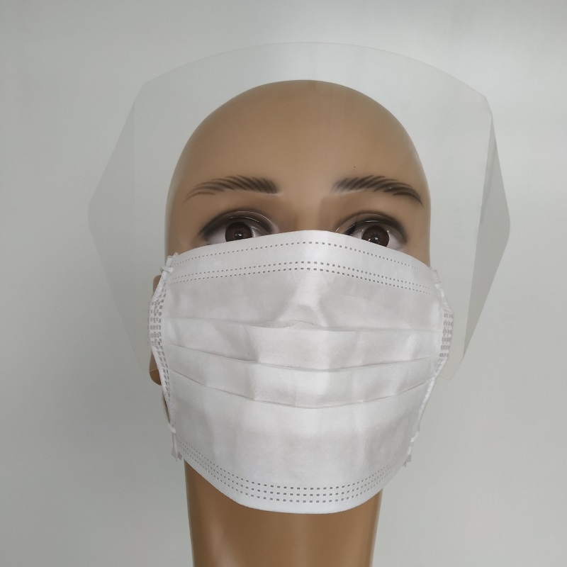 Surgical Protective 3ply PP Face Mask With Eye Shield